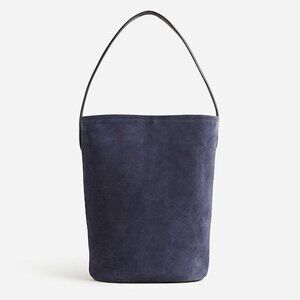 NWOT J Crew Berkeley Bucket Bag in Navy/Black Leather and Suede